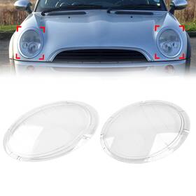 63127198731 Never0say 63126911701/63127198731 For Bmw Mini Cooper R50 R52 R53 01-06 Headlight Lens Cover Lampshade Clear