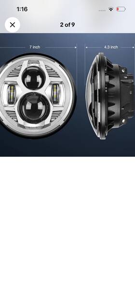 Tl-407 Nilight Motorcycle 7inch Led Headlight Chrome Kit