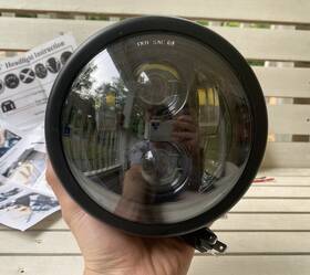 E5kv7swrt No Brand / Generic Aftermarket 5.75 Inch Led Motorcycle Headlight 5-3/4 Round Dot Approved Drl Turn Signal Black