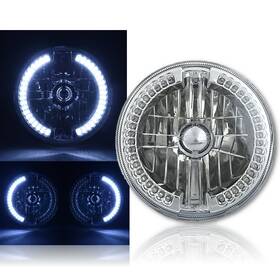 7-36led-w Octane Lighting 7 Inch Motorcycle Halogen Headlight Lamp Bulb Crystal Clear White Halo Angel Eye Led