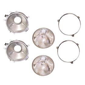 12402.02 Omix Ada Omix-ada Pair Of Clear Chrome Housing Headlight Assembly For Cj5 Cj7 And Scrambler
