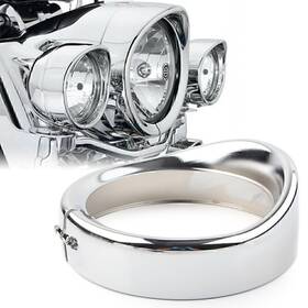 Chrome7 Onestart 463984423539 Inch Headlight Trim Light Ring Visor Bezel For Harley Road King Softail Flst
