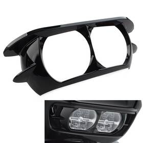 Onestart 636432463207 Vivid Black Headlamp Headlight Trim Cover Bezel Fit For Harley Road Glide 15-24
