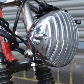 Mpp2166hlooo27ooo7-a Oumurs 4.5 Inch Motorcycle Finned Grill Headlight Head Lamp For Harley Dyna Bobber Chopper