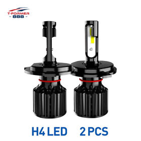 Cxdc6h4blletfs Pair H4 9003 Led Headlight Bulbs Kit 6000k White High Low Beam Replace Halogen