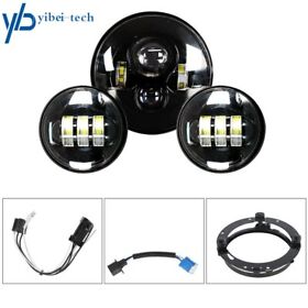 Yi151963t Passing Lights 80w 7inch Led Headlight For Touring Road King Black