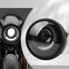 1005009993280399 Powermotor Motorcycle Led Headlight Universal For Cruisers Choppers Cafe Motocross Parts