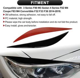 Hl0323ba Psler Headlight Eyebrows Trim Decoration For F80 M3 F82 F83 M4 F32 F33 F36 2014-2018