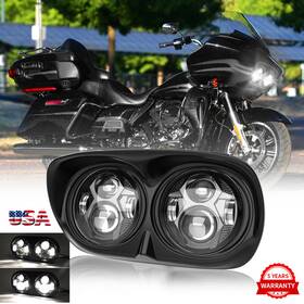 Realove 674519806509 5.75 Inch Dual Projector Led Headlight Hi/lo Sealed Dot For Road Glide 2004-2013