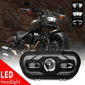 Realove 717931382340 Newest Projector Led Halo Headlight Hi/lo For Harley Dyna Fat Bob Fxdf 2008-2019