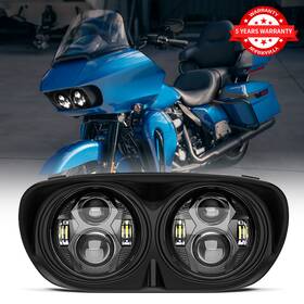 Realove 754137412488 5.75 5-3/4ftft Dual Led Projector Headlight Sealed For Harley Road Glide 1998-2013