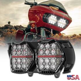 Realove 754137412822 Honeycombo Led Headlight Hi-lo Beam With Drl Sealed For Harley Road Glide 2015-2023