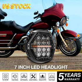 Realove 760314003837 Emark Projector 7 Inch Led Headlights Amber Drl Lights For Electra Glide Classic
