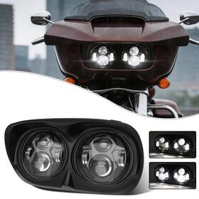 Realove 762891747265 Projector Dual Led Headlight Hi/lo Beam Emc For Harley Road Glide Fltr Efi Fltri