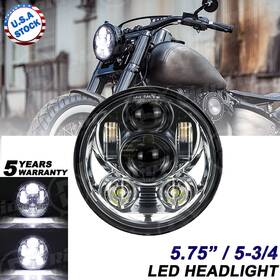 Aut5y02dd01 Ridorid Used 5.75 Inch 5-3/4 Led Headlight Sealed Chrome Projector Drl For Dyna Sportster