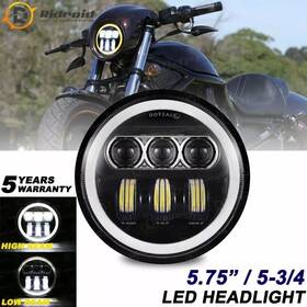 Aut5y0703 Ridorid 5.75 Inch 5-3/4ftft 80w Led Headlight High Low Beam Drl Fit For Harley Motorcycle