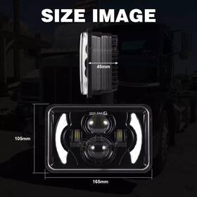 Ridroid 739804630372 4x6 Inch Led Headlight Halo Projector Hi-lo Sealed Beam For Yamaha Tw200 Dt 125 Re