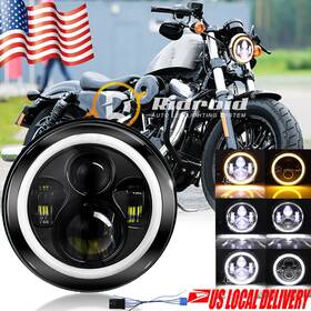 7halo Ridroid 7 Inch Motorcycle Led Headlight High Low For Harley Davidson Touring Sportster