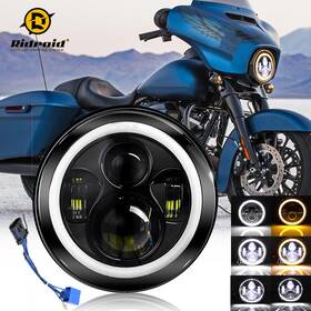 Ac-td7y0001 Ridroid 7 Inch Halo Led Headlight Drl&turn Signal For Harley Davidson Touring Road King