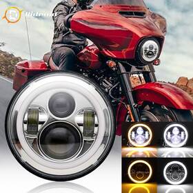 Actd7y0011 Ridroid 7 Inch Led Projector Headlight Drl Hi/lo For Harley Davidson Fatboy Flstf Us