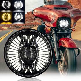 Actd7y0024 Ridroid 7 Inch Led Headlight Drl Sealed Beam For Yamaha V-star Xvs 650 950 1100 1300
