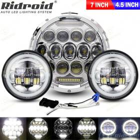At37y0009wd0005 Ridroid For Harley Heritage Softail Classic 7 Inch Led Headlight Pair 4.5 Fog Passing Light