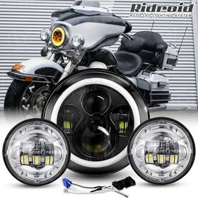 Ridroid At37y01mt For Harley Davidson Heritage Softail Classic 7 Inch Led Headlight Fog Passing Light