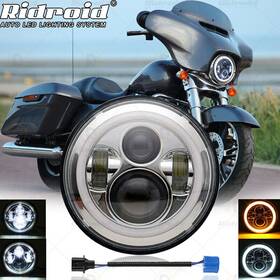 At37y1101 Ridroid 7 Inch Led Headlight Projector Halo Drl For Harley Davidson Street Glide Flhx