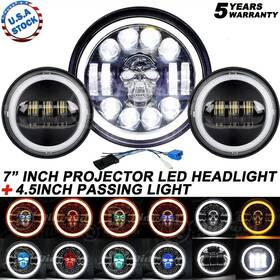 Aut7y15wd0501 Ridroid Rgb 7inch Motorcycle Led Headlight 4.5 Inch Fog Passing Light For Honda Shadow Vxl