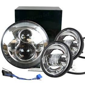 Capmtz03 Ridroid Chrome 7 Inch Led Headlight 4.5 Fog Lights For Harley Davidson Electra Glide