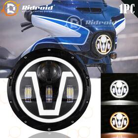 Fity-led-7y014-1 Ridroid 7 Inch Led Headlight And V Turn Signal For Harley Road King Sportster Motorcycle