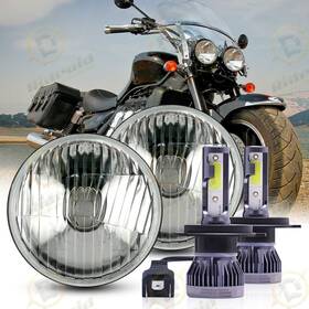 H4000 Ridroid 2pcs Black 5.75 Inch Glass Led Headlight Hi/lo Beam For Speed/street Triple Rocket 3