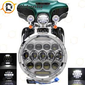 H6014h60246010 Ridroid Dot 7 Inch Round Led Headlight High Low Sealed Beam Black For Touring Road King