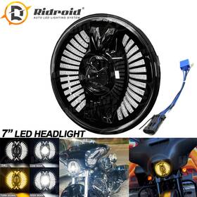 Ridroid H6024 9003 H4 New Round 7inch Led Headlight Hi-lo Beam For Harley Electra Classic Street Glide