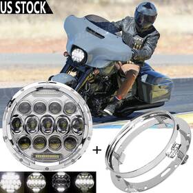 Man7y09zj2 Ridroid 7 Inch Led Headlight With Bracket Mounting Ring For Harley Davidson Street Glide
