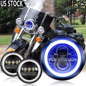 Mantd7y0019wd02 Ridroid For Harley Heritage Softail Classic Halo 7 Inch Led Headlight 4.5 Passing Lights