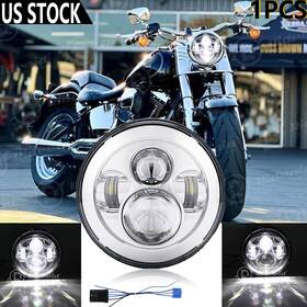 Mantd7y10 Ridroid 7 Inch Led Headlight Hi-lo Beam Projector Dot For Harley-davidson Fat Boy Flstf