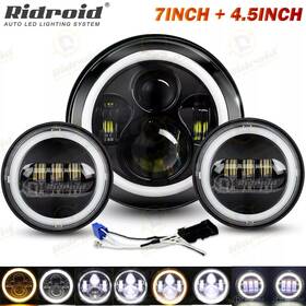 Mptz0002 Ridroid 7 Inch Led Headlight 4.5 Passing Lights For Harley Davidson Electra Glide Classic
