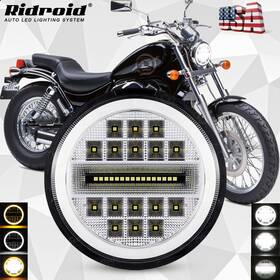 H5009 Ridroid Par46 H4001 H5001 H5006 Black 5-3/4 Inch 5.75 Led Headlight High Low Beam Fit For Sportster Xl 883 1200 Dyna