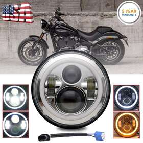 Ra-215615 Ridroid Chrome 7 Inch Led Headlight Halo Projector For Harley Street Glide Softail Flhx