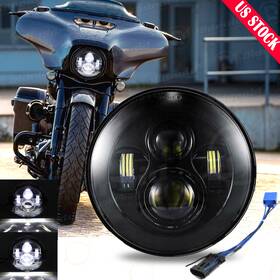 Ridroid-7y08-1 Ridroid Used 7 Inch Led Headlight With High-low Beam For Harley Davidson Touring Road King