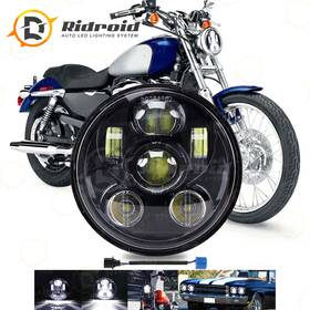 Ridroid-led-5y03 Ridroid 5.75 Inch Led Headlight Hi-low Projector For Dyna Sportster Xl1200 Xl883 Motorcycle