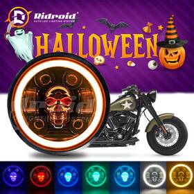Ridroid-led-5y10-1 Ridroid Halloween Decorations Rgb Skull 5.75 5-3/4 Led Headlight For Harley Sportster
