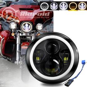 Ridroid-led-7y01-111 Ridroid Dot 7 Inch Led Headlight&angle Eey Halo For Harley Davidson Touring Road King