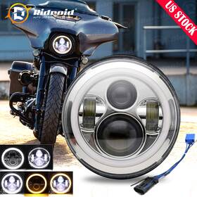 Ridroid-led-7y011-1 Ridroid Dot 7 Inch Led Headlight Turn&drl For Harley Suzuki Honda Yamaha Motorcycle Us