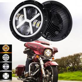 Ridroid-led-7y013 Ridroid 7 Inch Led Headlight H4 &angle Eey X Halo For Harley Davidson Touring Road King
