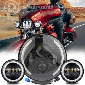 Ridroid-led-7y02wd02-1 Ridroid 7 Inch Led Headlight Turn 4.5 Fog Passing Light For Harley Heritage Softail Classic