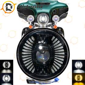 Ridroid-led-7y14-1 Ridroid Round 7 Inch Led Headlight Hi/lo Beam Motorcycle For Harley Davidson Touring Roa