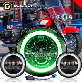 Ridroid-led-7y18wd02-4 Ridroid 7 Inch Motorcycle Led Headlight 4.5 Fog Lights For Harley Davidson Touring