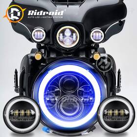 Ridroid-led-7y20wd02-1 Ridroid 7 Inch Led Headlight Turn Signal&drl 4.5 Fog Lights For Harley Davidson Touring